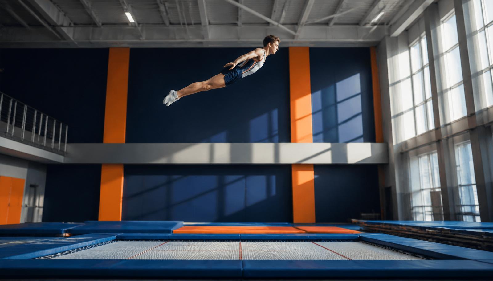 Trampoline professionnel TPA Alsace — athlète en vol